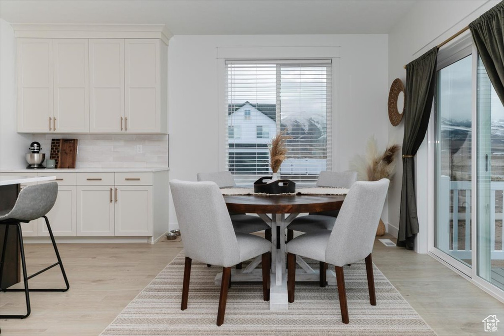 Dining room featuring light wood-style flooring