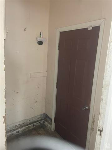 Interior space with concrete flooring
