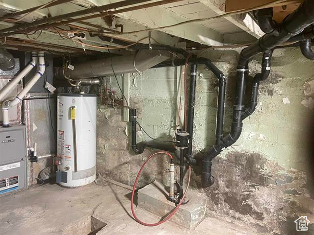 Utilities featuring gas water heater