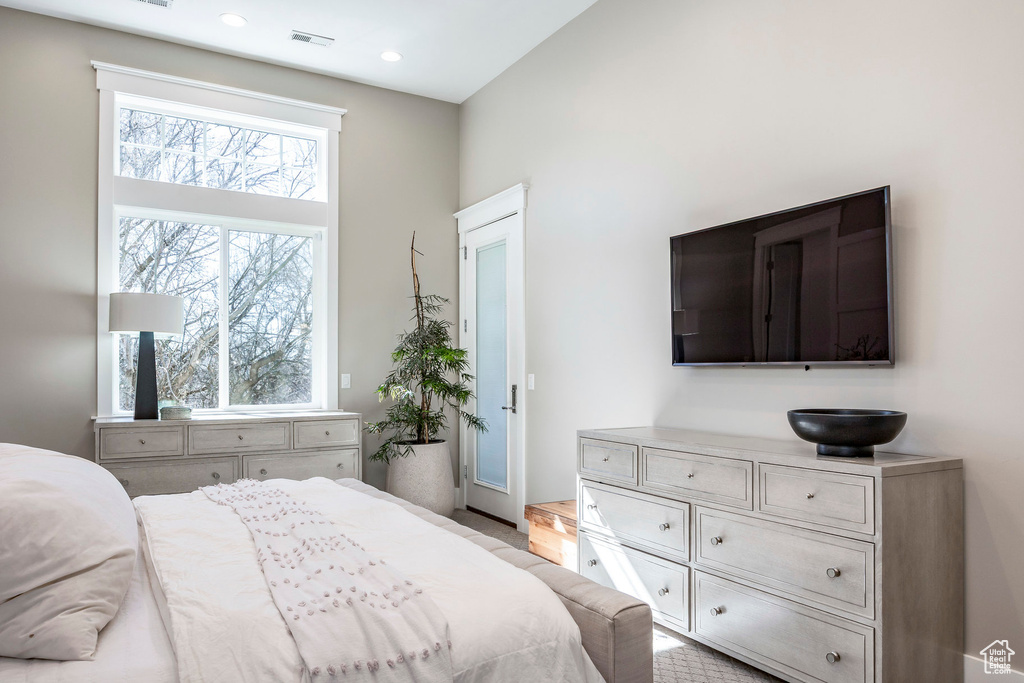 Bedroom with recessed lighting