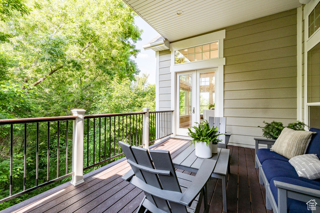 Deck with french doors
