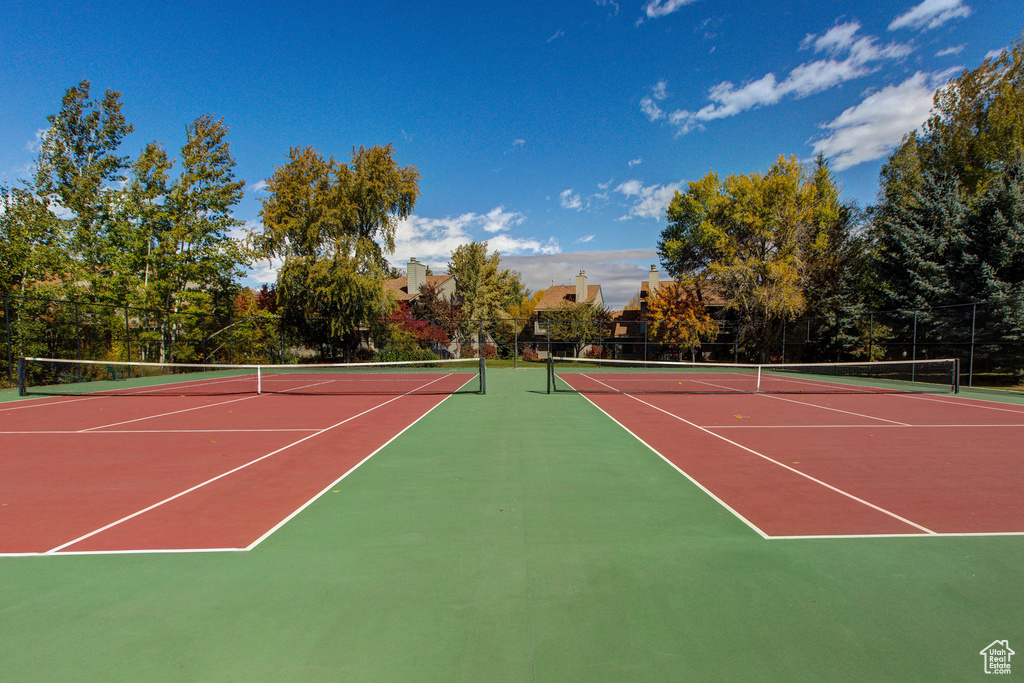 View of sport court with community basketball court and fence