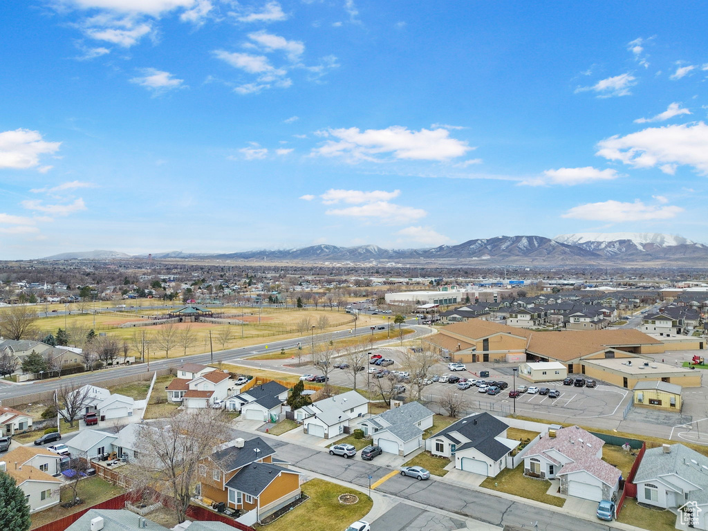 Bird's eye view with a mountain view and a residential view