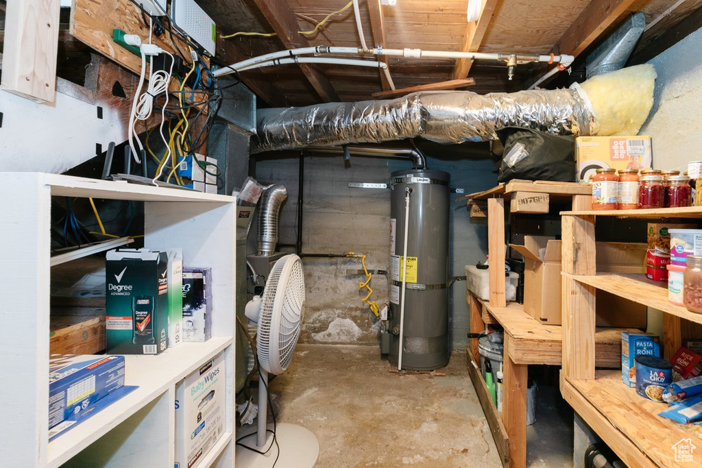 Utility room with water heater