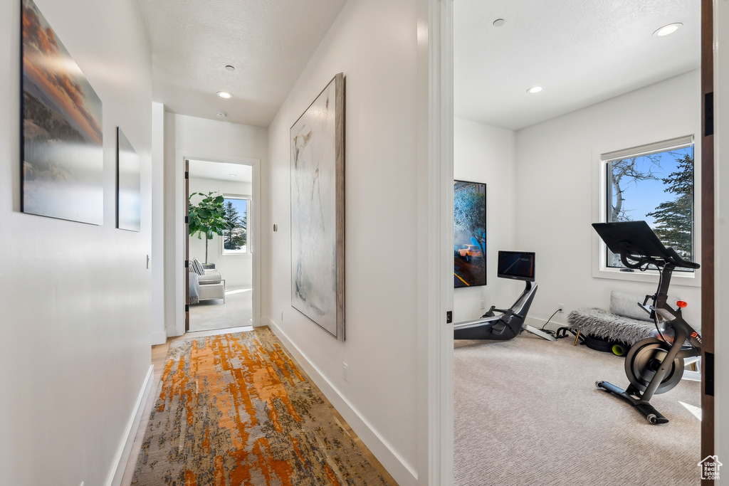Hall featuring recessed lighting