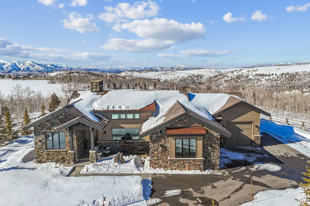 View of front of home with stone siding