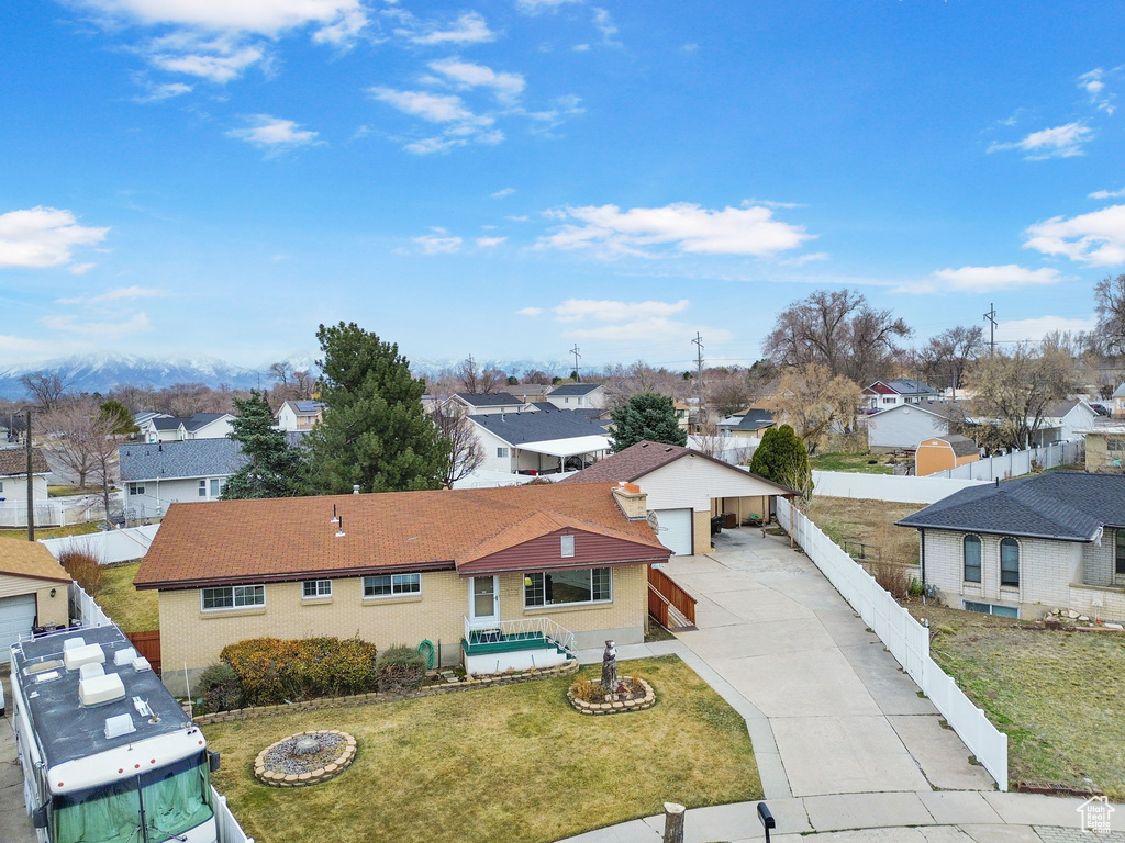 Birds eye view of property featuring a residential view