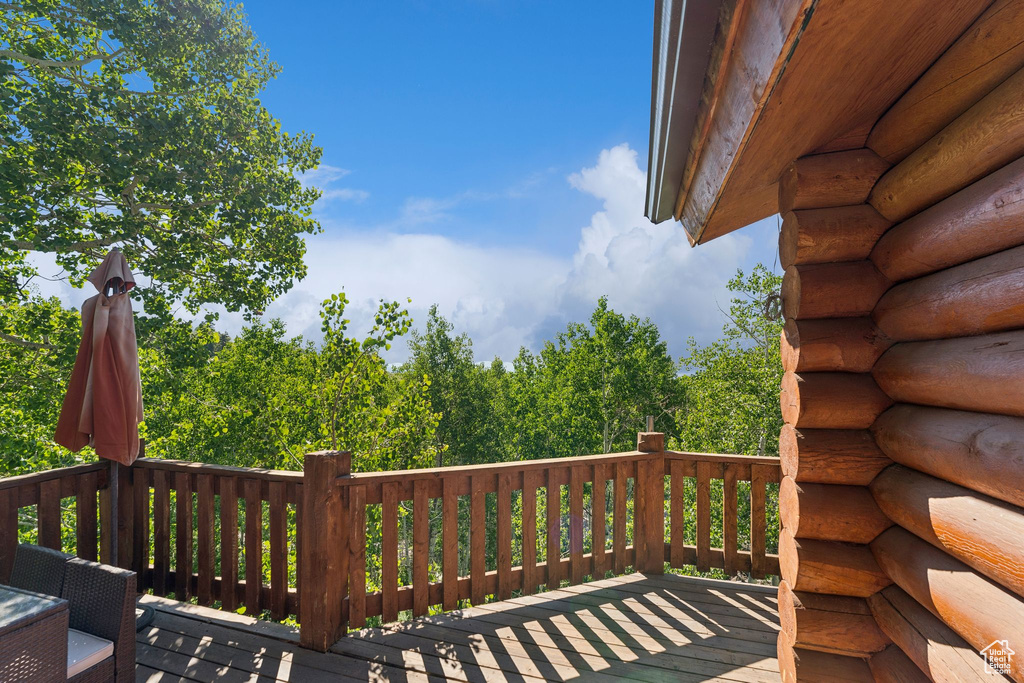View of wooden deck