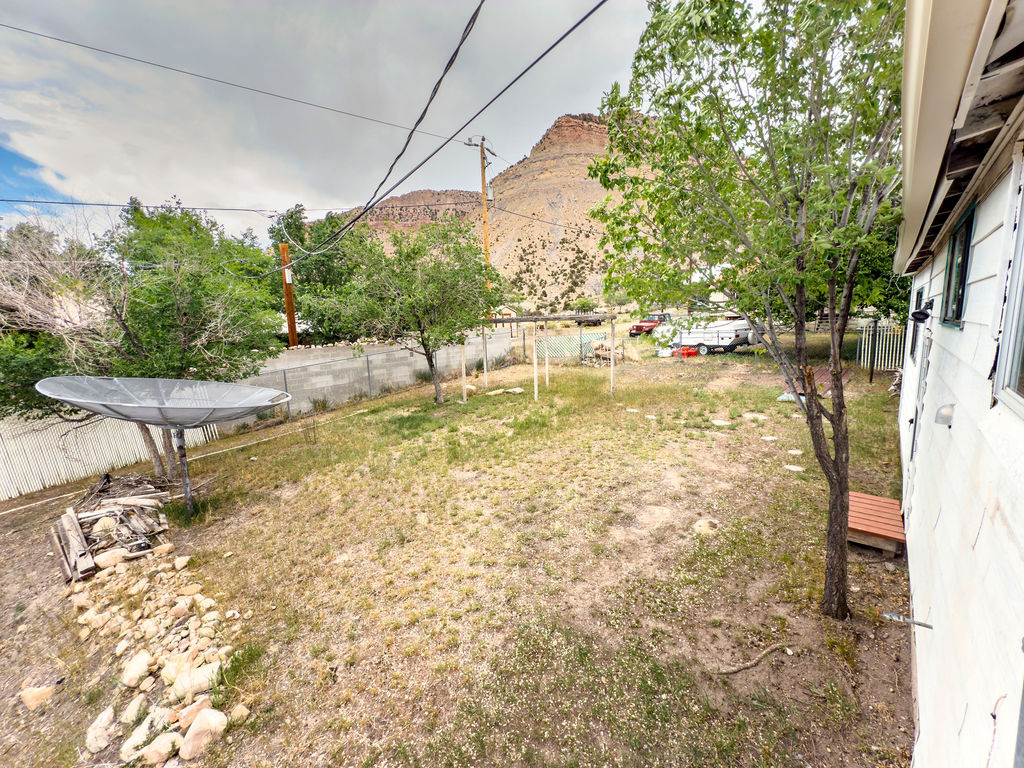 View of yard with a mountain view