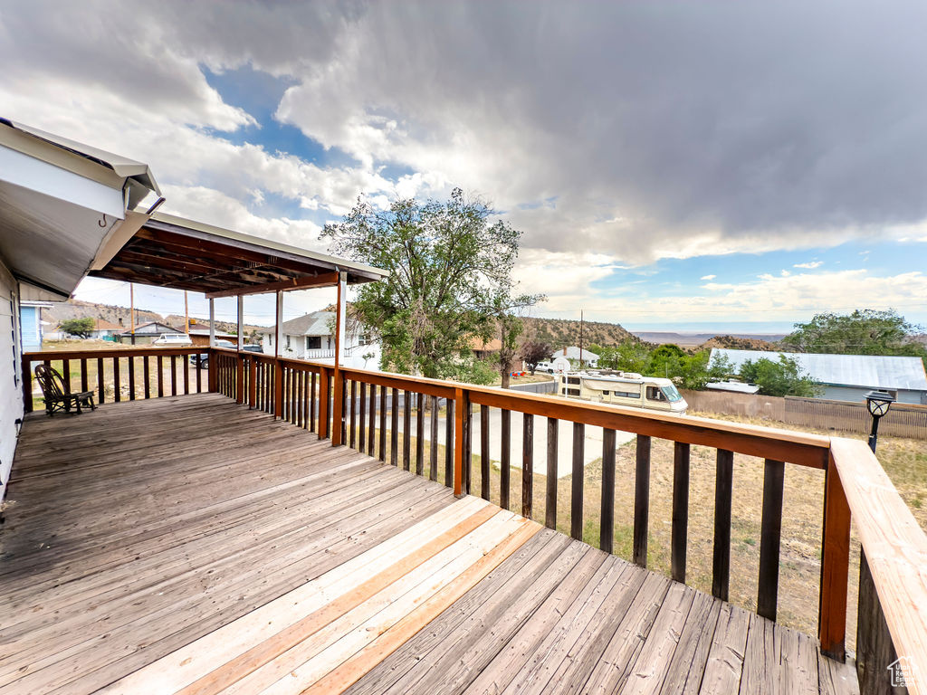 View of wooden deck