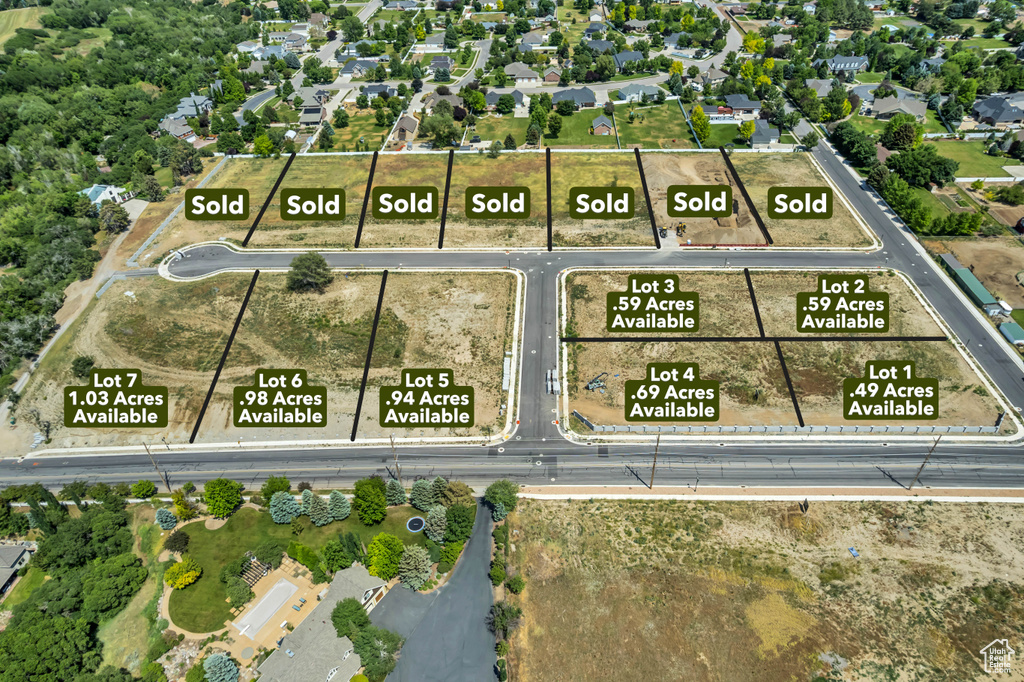 Aerial overview of property\'s location with property boundaries highlighted