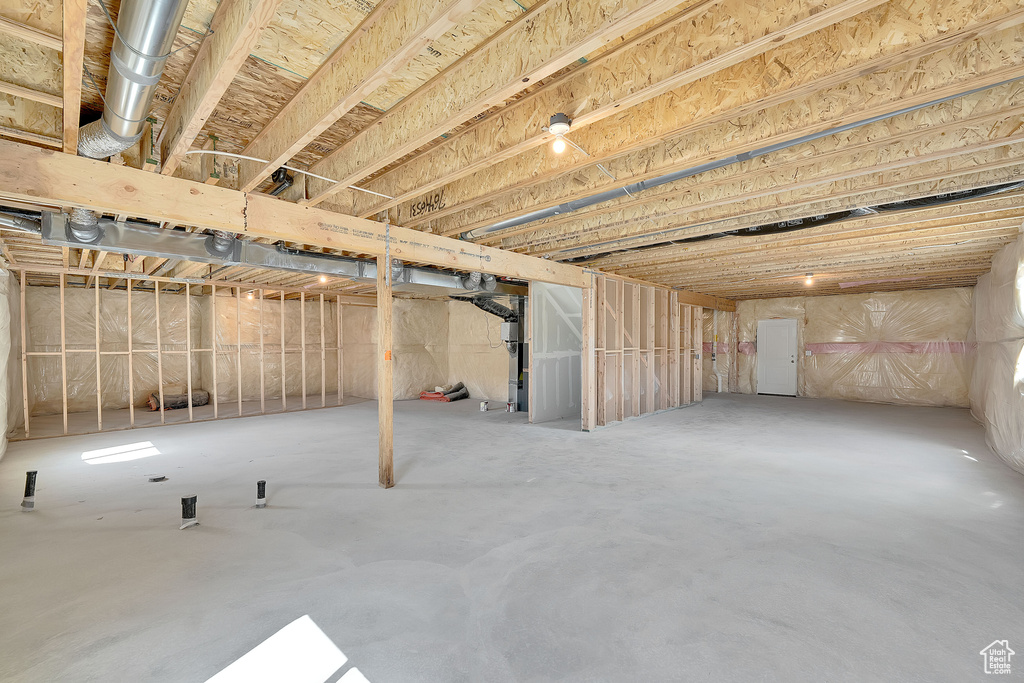 View of unfinished basement