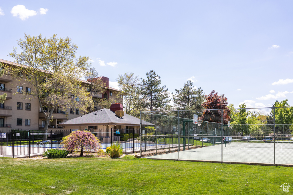 View of property\'s community with community basketball court