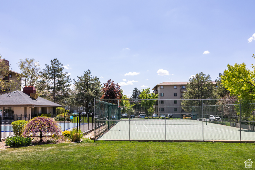 View of tennis court