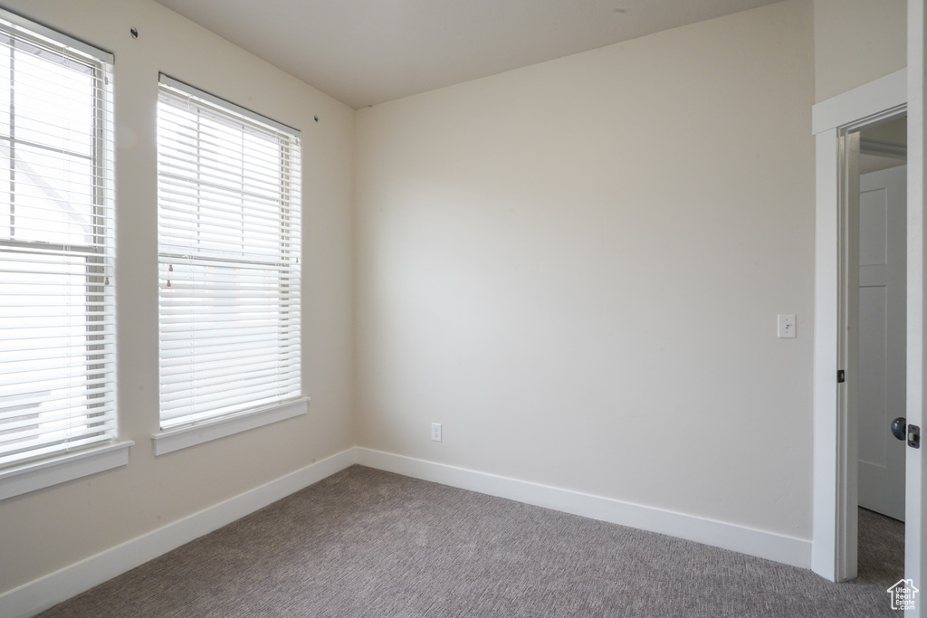Unfurnished room with carpet floors and healthy amount of natural light