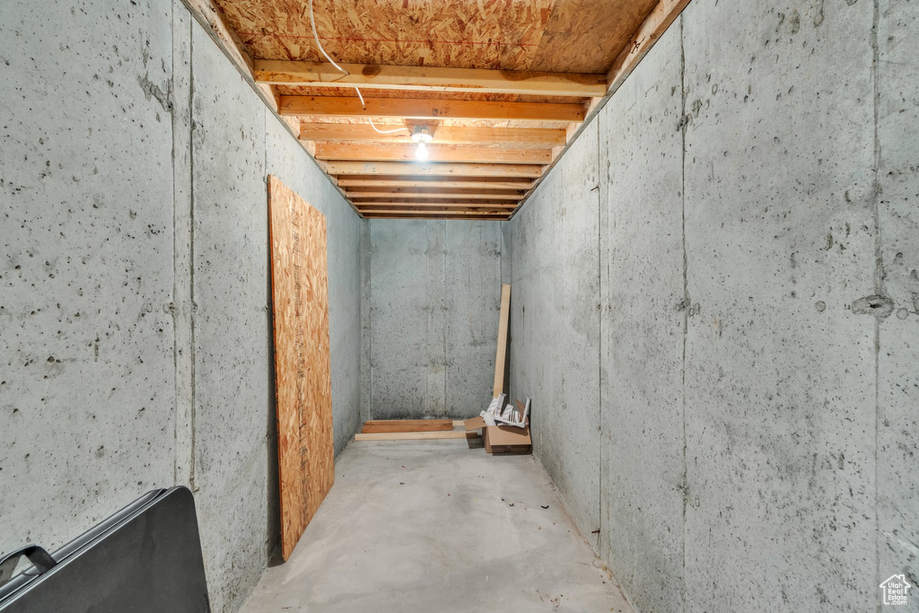 View of unfinished basement