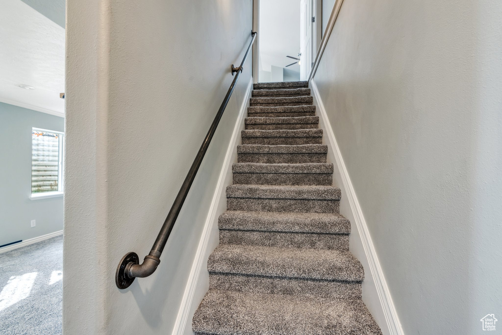 Staircase with baseboards