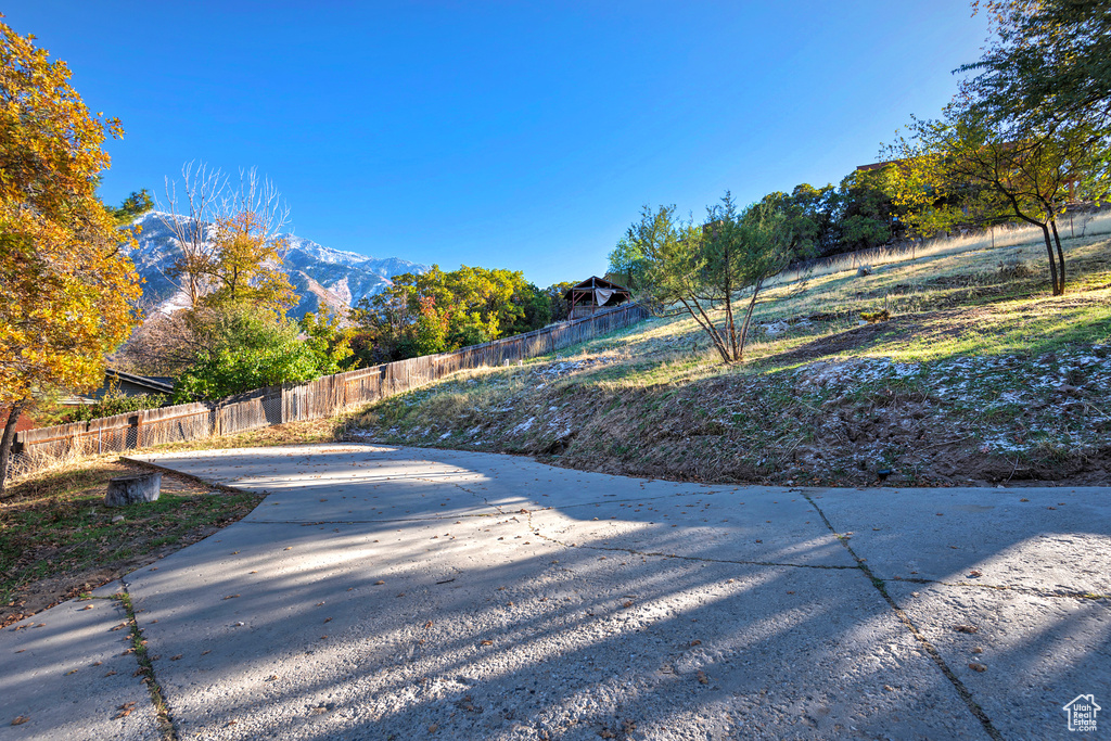 View of street with a mountain view