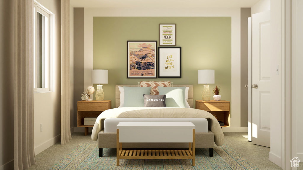 Bedroom with baseboards