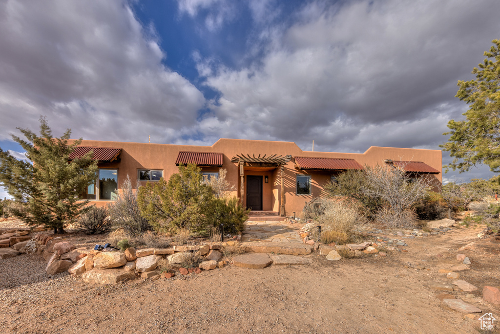 View of pueblo-style house