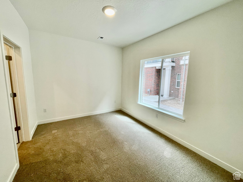 Carpeted empty room with baseboards and plenty of natural light