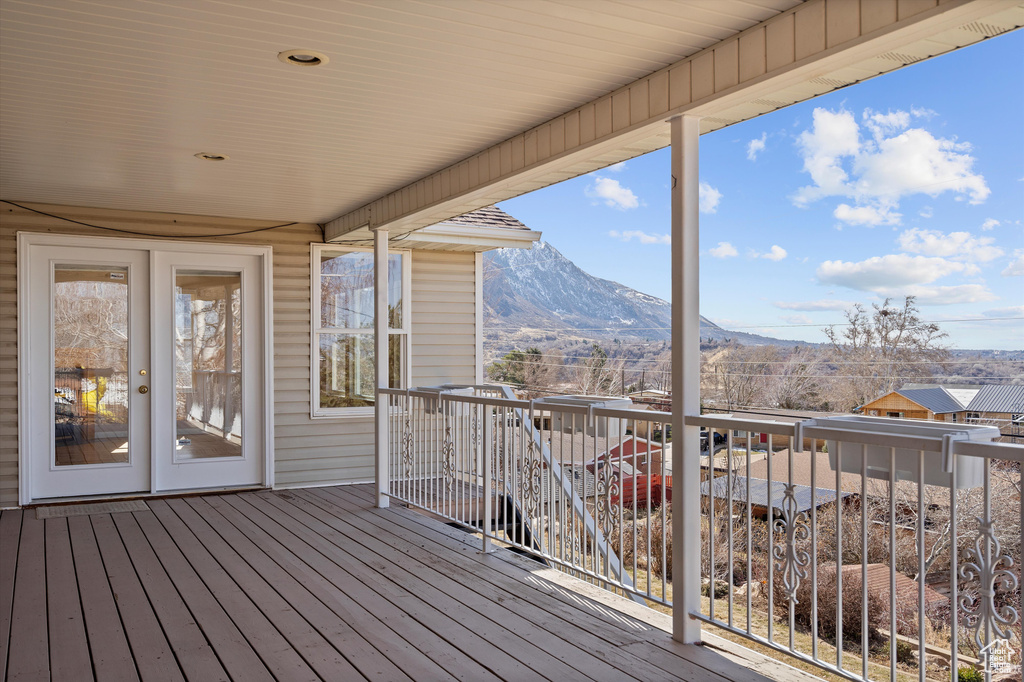 Deck with a mountain view