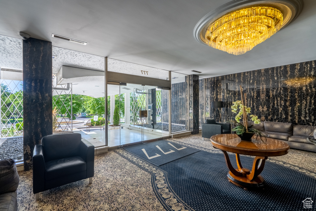 Lobby featuring expansive windows