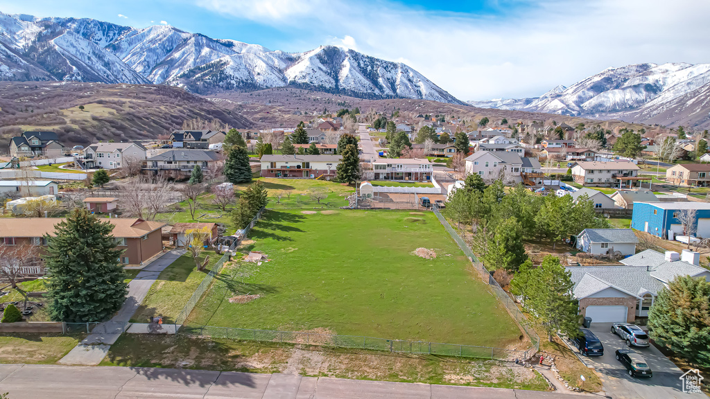 Bird's eye view with a mountain view and a residential view