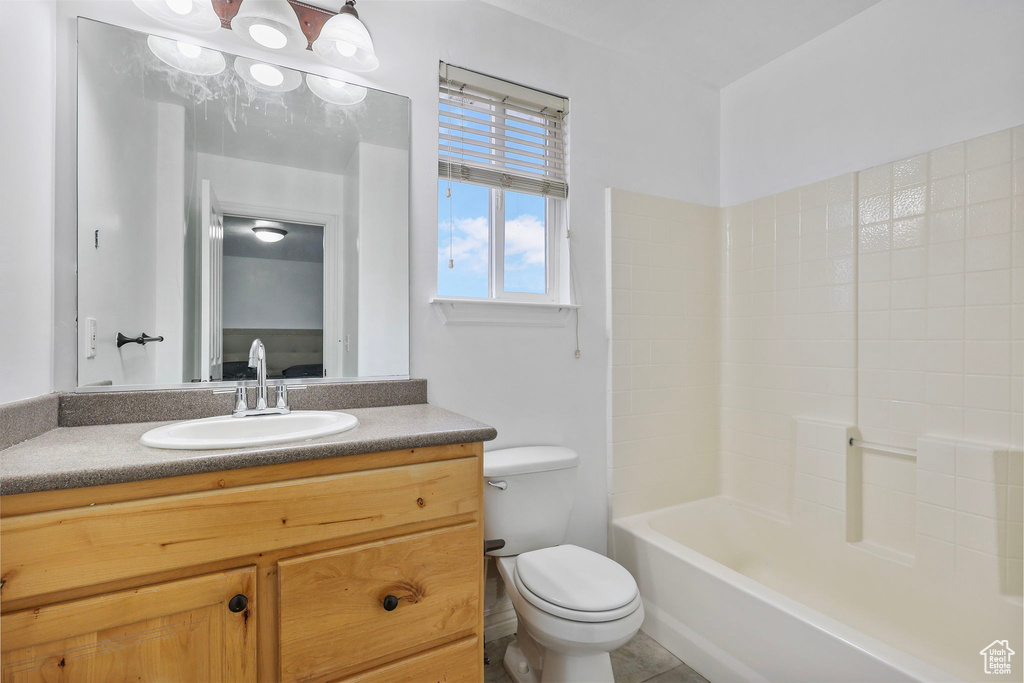 Bathroom with vanity and toilet