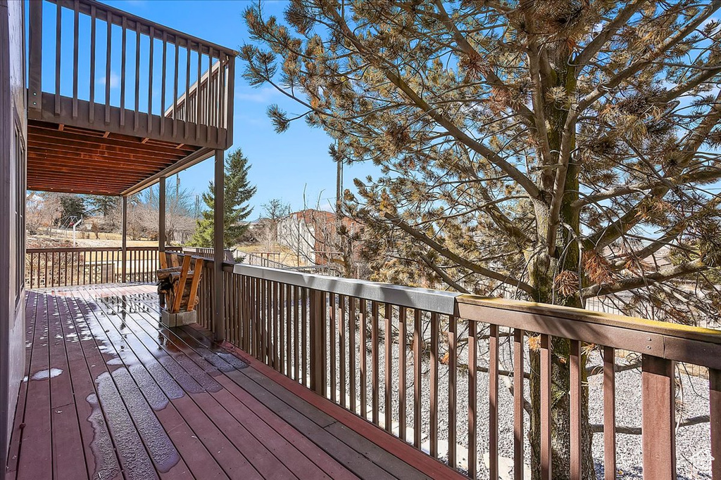 View of wooden deck