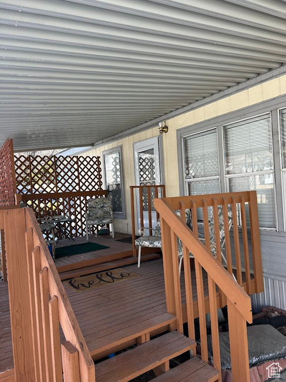 View of wooden deck