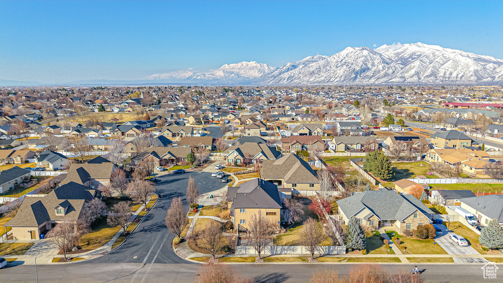 Aerial view with a mountain view and a residential view