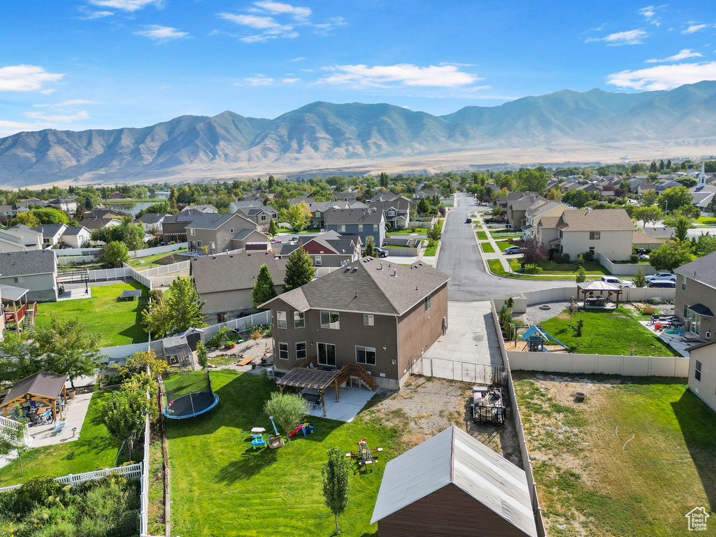 Bird's eye view with a residential view and a mountain view