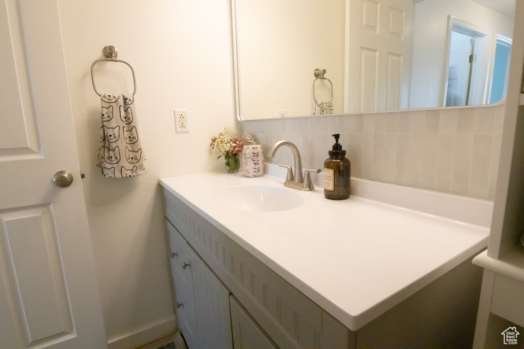 Bathroom featuring vanity