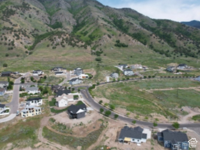 Aerial view with a mountain view