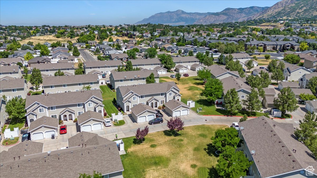 Bird's eye view with a mountain view and a residential view