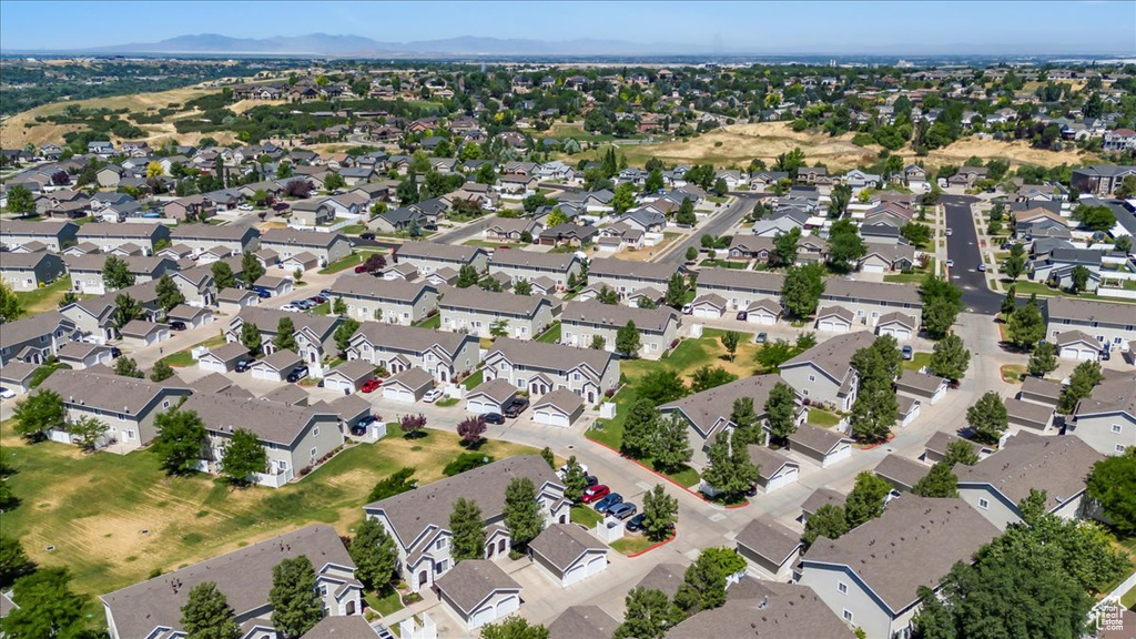 Bird's eye view with a residential view