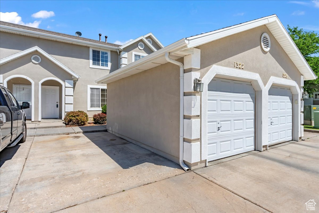 View of home's exterior with stucco siding