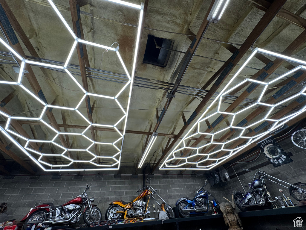 Interior details with concrete block wall