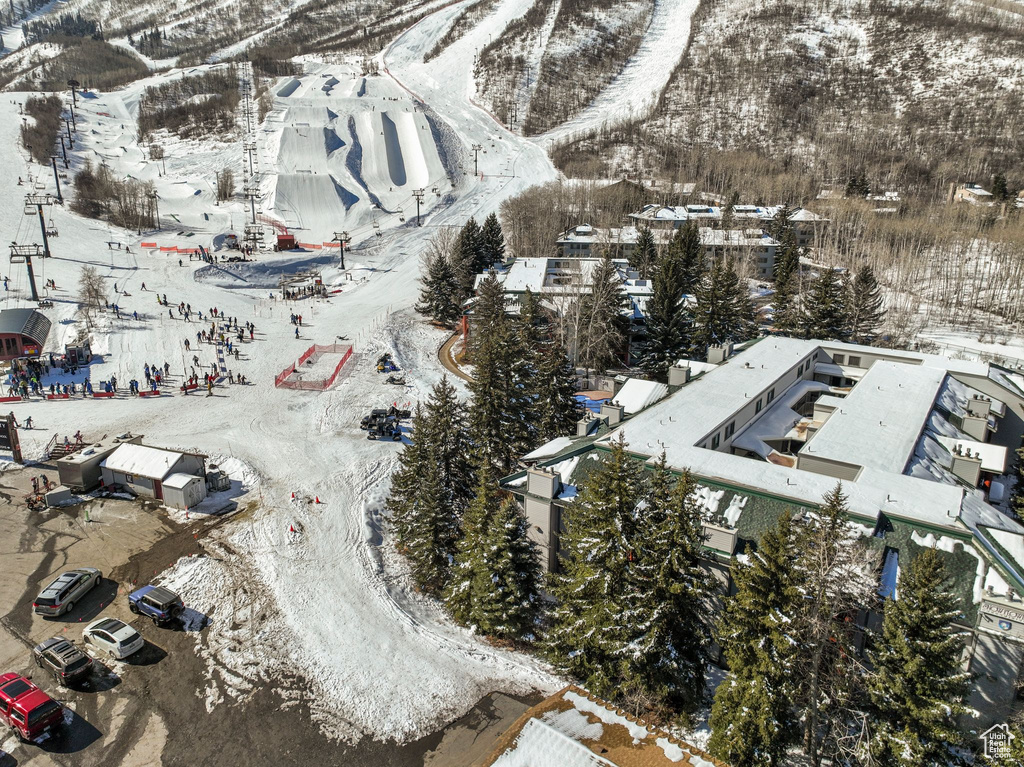 View of snowy aerial view