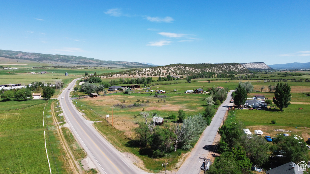 Aerial view of property's location with rural landscape