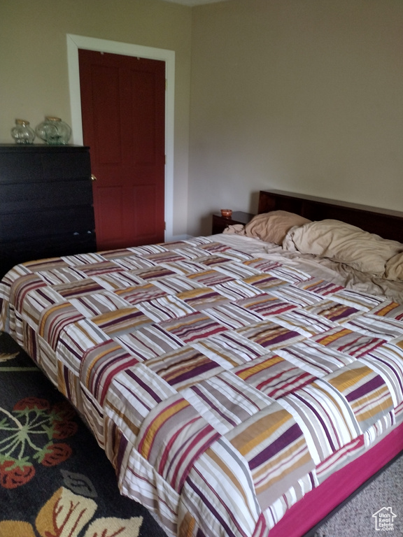 Bedroom featuring carpet floors