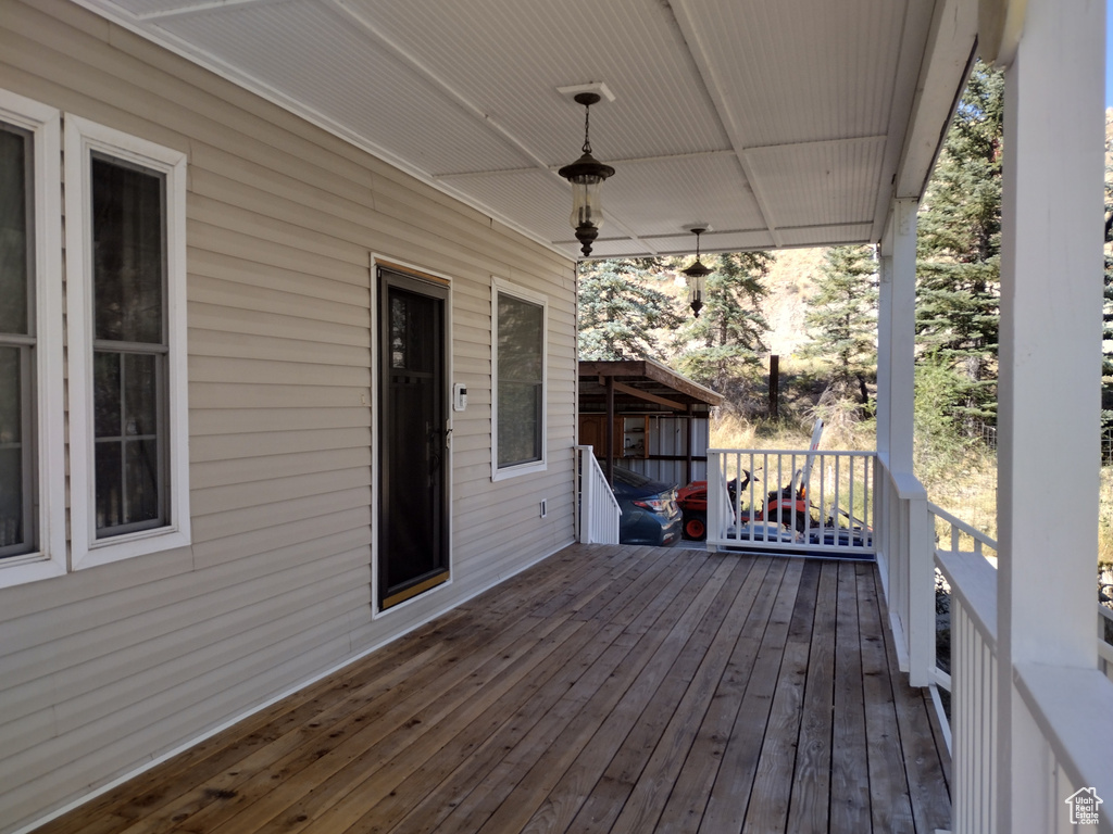 View of wooden terrace