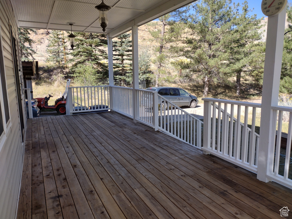 View of wooden deck