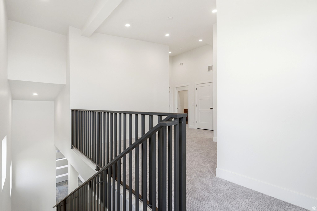 Modern iron balustrade with vertical spindles