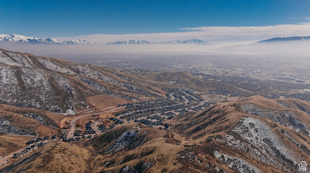 Drone / aerial view with a mountain view
