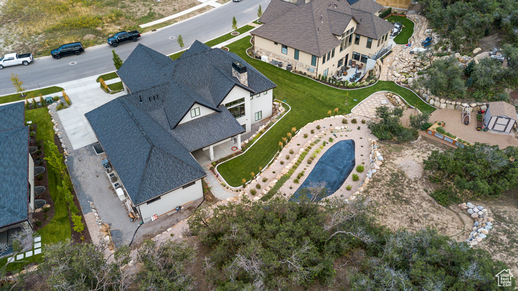 Birds eye view of property featuring a residential view