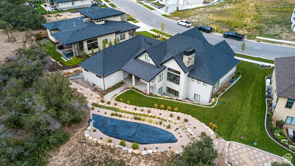 Aerial view featuring a residential view