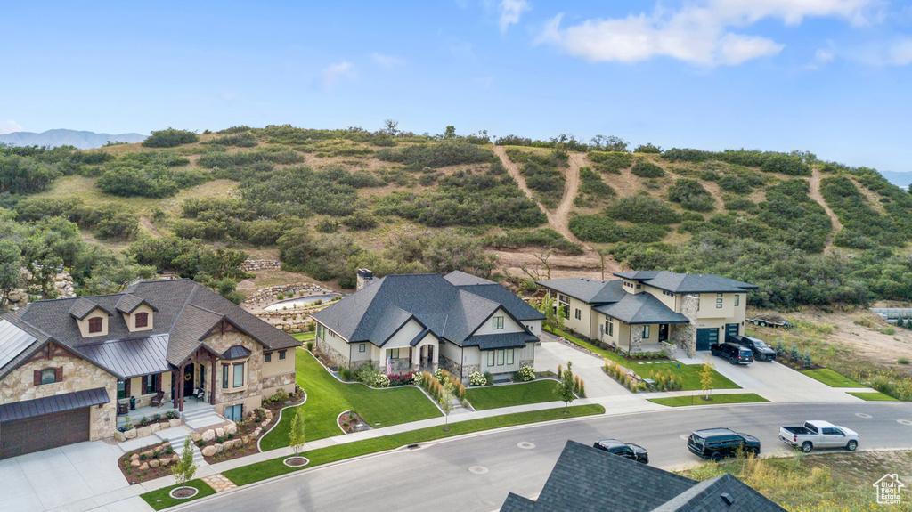 Aerial view with a residential view