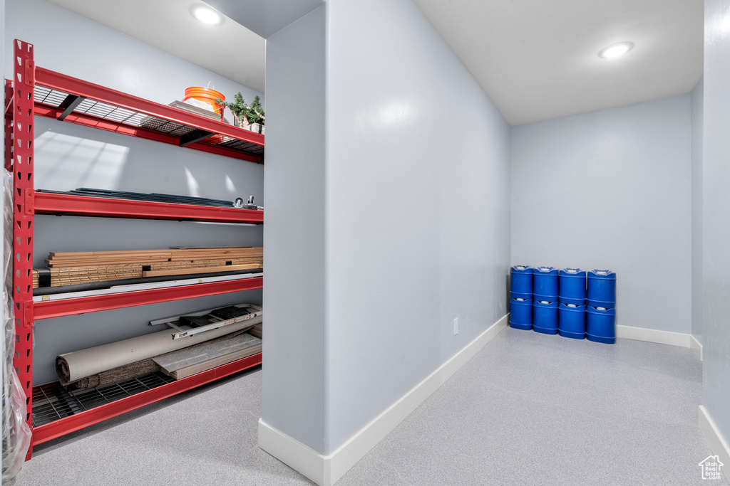 Interior space with recessed lighting and baseboards